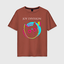 Футболка оверсайз женская Joy Division rock star cat, цвет: кирпичный