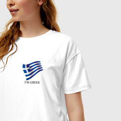 Футболка оверсайз женская Im Greek - motto, цвет: белый — фото 2