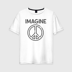 Футболка оверсайз женская Peace imagine, цвет: белый