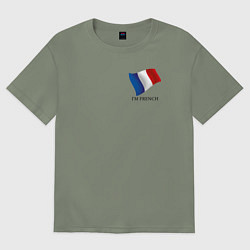 Футболка оверсайз женская Im French - motto, цвет: авокадо