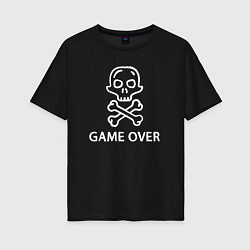 Футболка оверсайз женская Game over inscription, цвет: черный