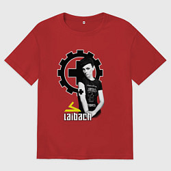 Женская футболка оверсайз Laibach - A girl with tshirt