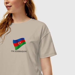 Футболка оверсайз женская Im Azerbaijani - motto, цвет: миндальный — фото 2