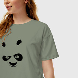 Футболка оверсайз женская Кунг фу панда силуэт, цвет: авокадо — фото 2
