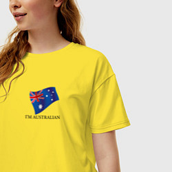 Футболка оверсайз женская Im Australian - motto, цвет: желтый — фото 2