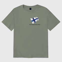 Футболка оверсайз женская Im from Finland - motto, цвет: авокадо
