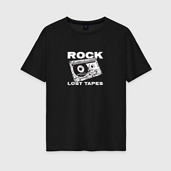 Футболка оверсайз женская Rock lost tapes, цвет: черный