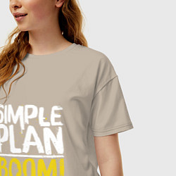 Футболка оверсайз женская Simple plan - boom, цвет: миндальный — фото 2