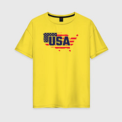 Футболка оверсайз женская Map USA, цвет: желтый