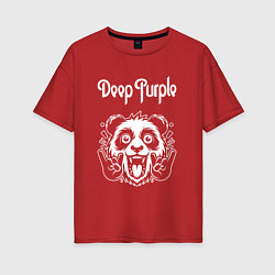 Футболка оверсайз женская Deep Purple rock panda, цвет: красный