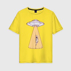 Женская футболка оверсайз Космос за занавесом