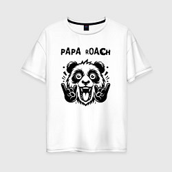 Футболка оверсайз женская Papa Roach - rock panda, цвет: белый