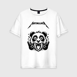 Футболка оверсайз женская Metallica - rock panda, цвет: белый