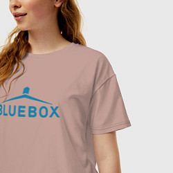 Футболка оверсайз женская Доктор Кто Bluebox, цвет: пыльно-розовый — фото 2