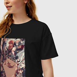 Футболка оверсайз женская Токийские мстители Такэмити Ханагаки, цвет: черный — фото 2