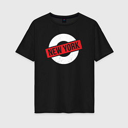 Футболка оверсайз женская New York vibe, цвет: черный