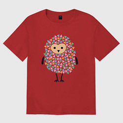 Футболка оверсайз женская Милая сова, цвет: красный