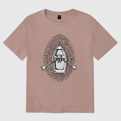 Футболка оверсайз женская Космонавт лодочник, цвет: пыльно-розовый