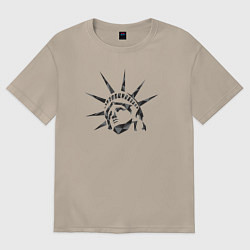 Футболка оверсайз женская Liberty statue, цвет: миндальный