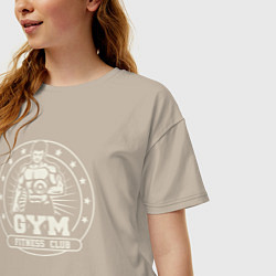 Футболка оверсайз женская Gym fitness club, цвет: миндальный — фото 2