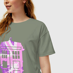Футболка оверсайз женская Pink tardis, цвет: авокадо — фото 2