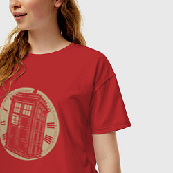 Футболка оверсайз женская Time tardis, цвет: красный — фото 2