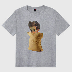 Футболка оверсайз женская Шиле в мешке не утаишь, цвет: меланж