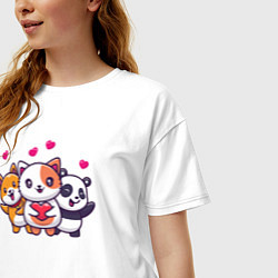 Футболка оверсайз женская Любимые питомцы, цвет: белый — фото 2