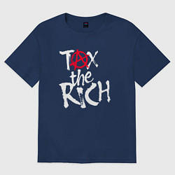 Футболка оверсайз женская Tax the rich, цвет: тёмно-синий