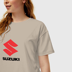 Футболка оверсайз женская Suzuki brend auto, цвет: миндальный — фото 2