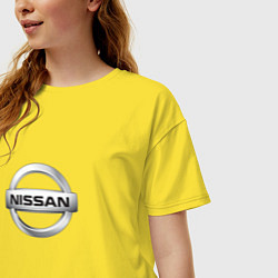 Футболка оверсайз женская Nissan logo, цвет: желтый — фото 2