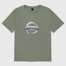 Футболка оверсайз женская Nissan logo, цвет: авокадо