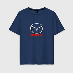 Футболка оверсайз женская Mazda logo, цвет: тёмно-синий