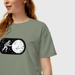 Футболка оверсайз женская Режим космоса включен, цвет: авокадо — фото 2