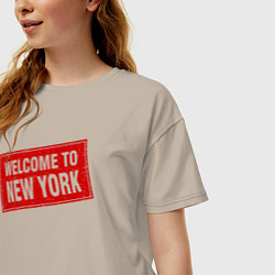 Футболка оверсайз женская Welcome to New York, цвет: миндальный — фото 2