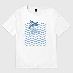 Футболка оверсайз женская Exocoetidae- летучая рыба, цвет: белый