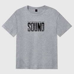 Футболка оверсайз женская В начале был звук, цвет: меланж
