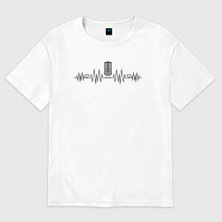 Футболка оверсайз женская Музыкальный пульс, цвет: белый