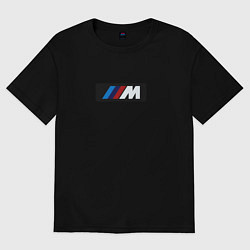 Футболка оверсайз женская BMW logo sport steel, цвет: черный