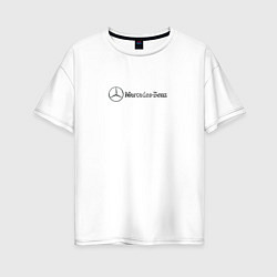 Футболка оверсайз женская Mercedes benz logo grey, цвет: белый