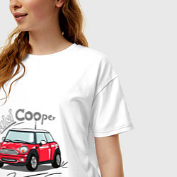 Футболка оверсайз женская Mini Cooper цвета белый — фото 2