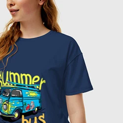 Футболка оверсайз женская Summer bus, цвет: тёмно-синий — фото 2
