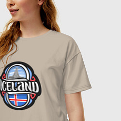 Футболка оверсайз женская Iceland, цвет: миндальный — фото 2