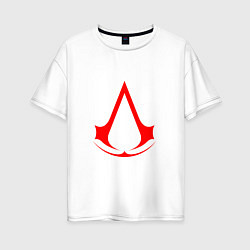 Футболка оверсайз женская Red logo of assassins, цвет: белый