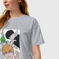 Футболка оверсайз женская Моб Психо 100 Экубо дух, цвет: меланж — фото 2