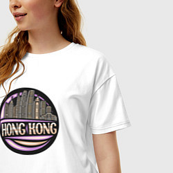 Футболка оверсайз женская Район Гонконг, цвет: белый — фото 2