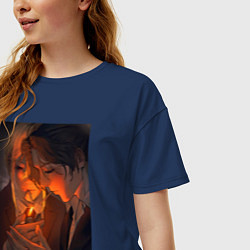 Футболка оверсайз женская Патриотизм Мориарти Шерлок Холмс Детектив, цвет: тёмно-синий — фото 2