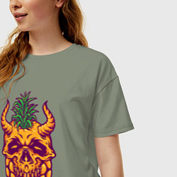 Футболка оверсайз женская Ананасовый черепок, цвет: авокадо — фото 2