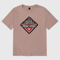 Футболка оверсайз женская Hong Kong adventure, цвет: пыльно-розовый