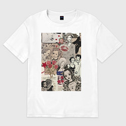 Футболка оверсайз женская Нана Осаки коллаж, цвет: белый